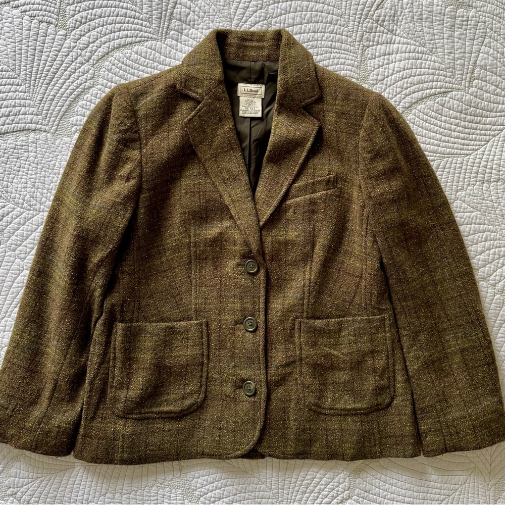 L.L. Bean Women's Olive Blazer Jacket- Size XS Petite